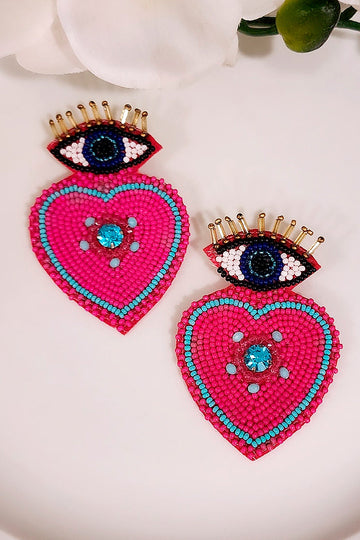 Aleli's Eye/Love Beaded Earrings