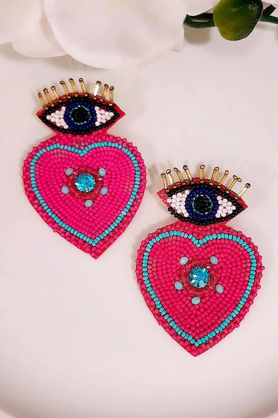 Aleli's Eye/Love Beaded Earrings