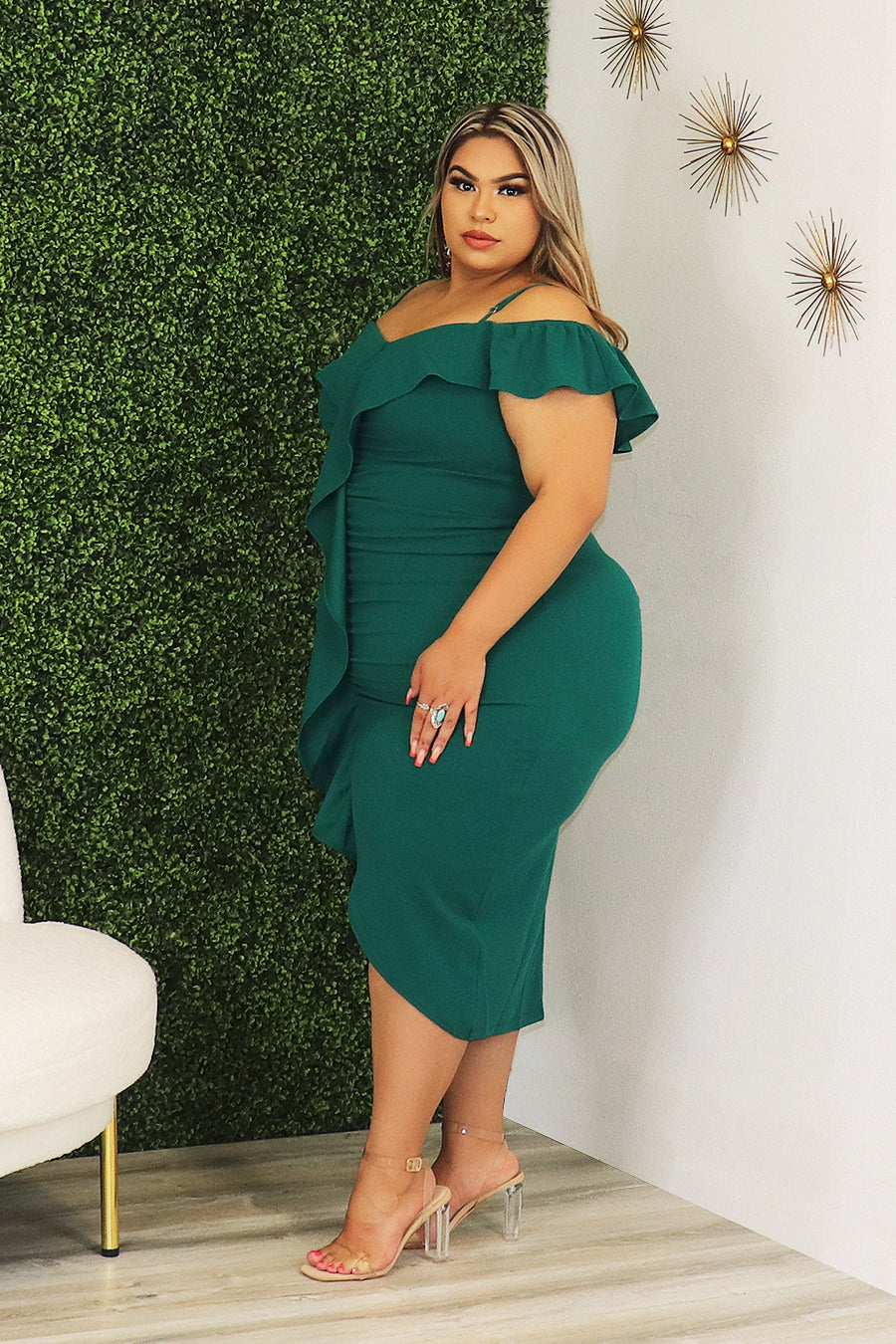 Karely Ruffle Layer Midi Dress Divas Plus