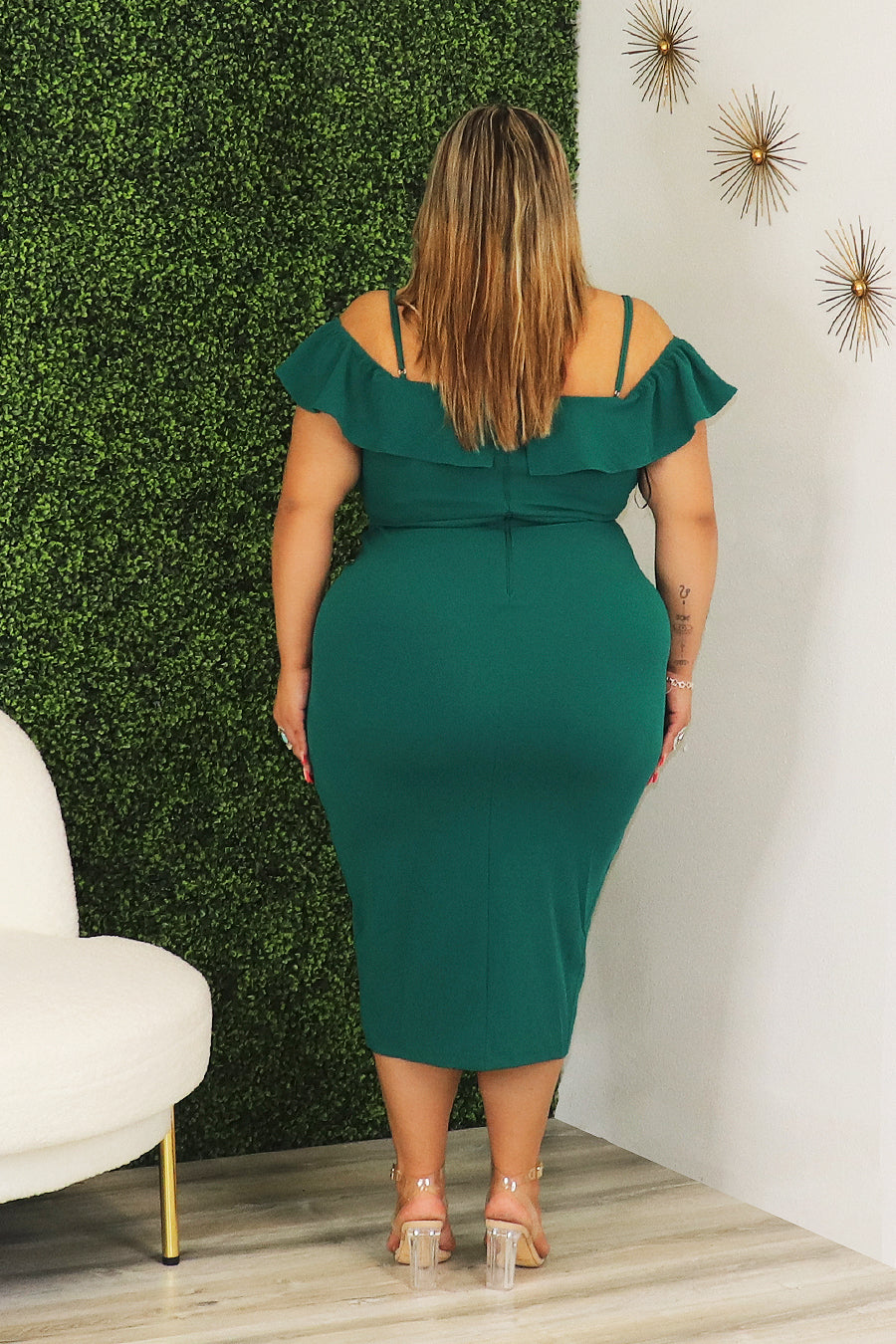 Karely Ruffle Layer Midi Dress Divas Plus