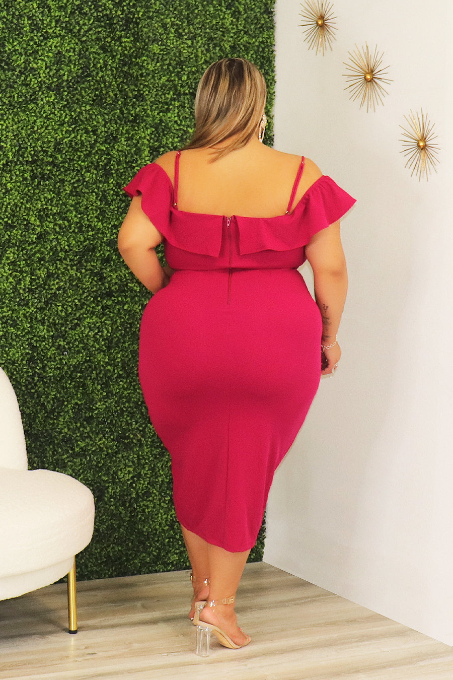 Karely Ruffle Layer Midi Dress Divas Plus