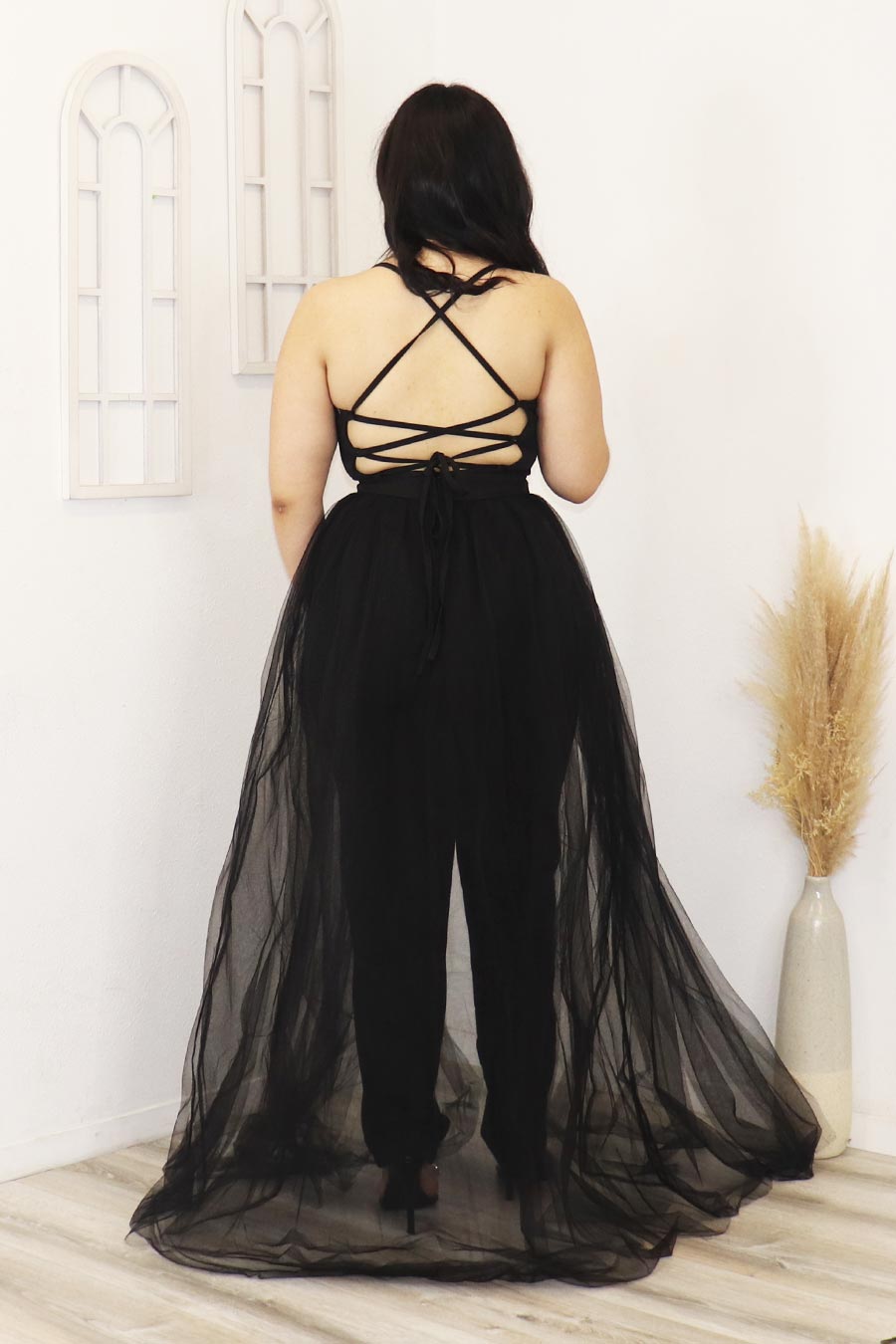 Aimee 3D Flower Tulle Corset Jumpsuit Divas Boutique