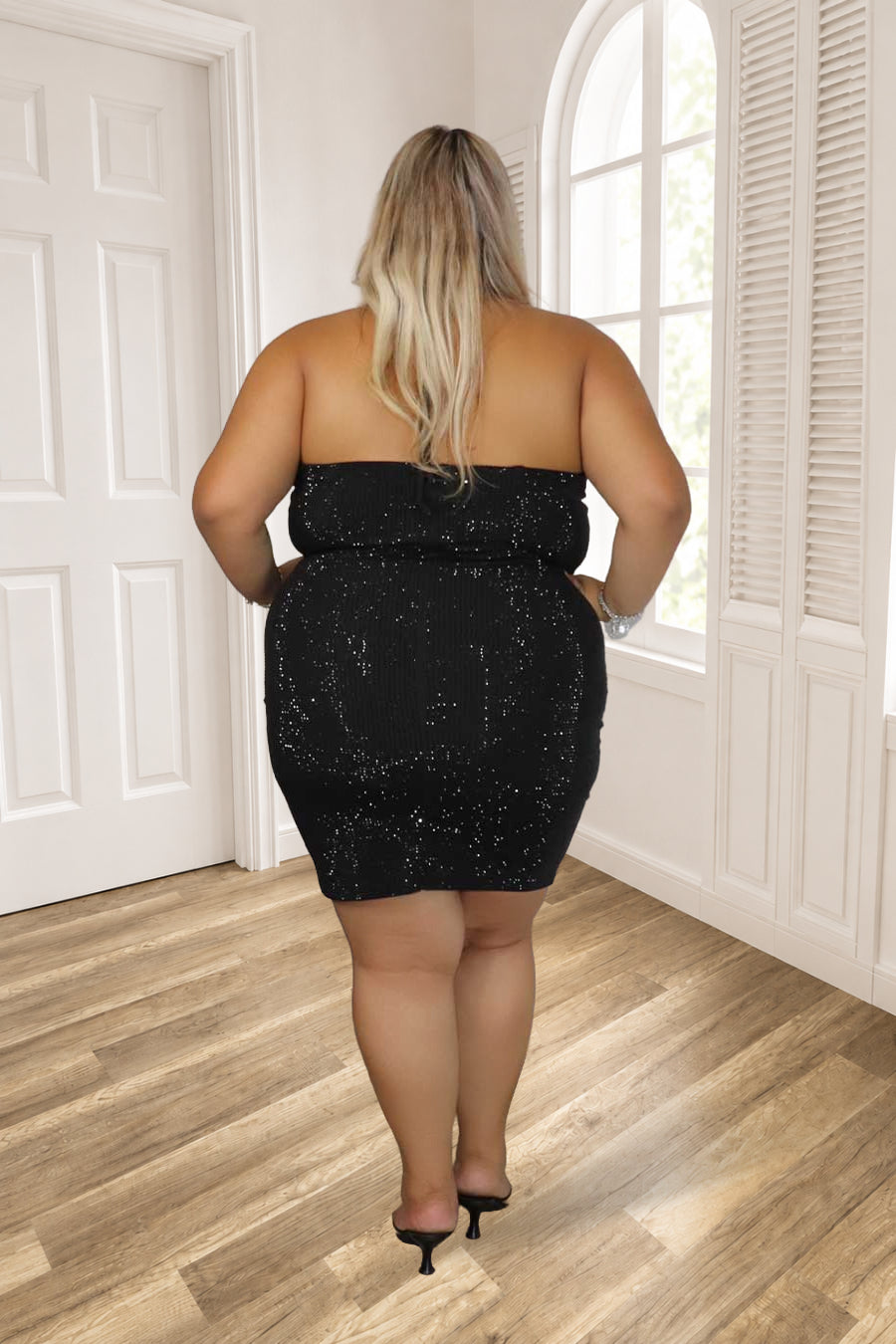 Bianca Plus Size Sparkle Mini Dress | Divas Fashion Boutique