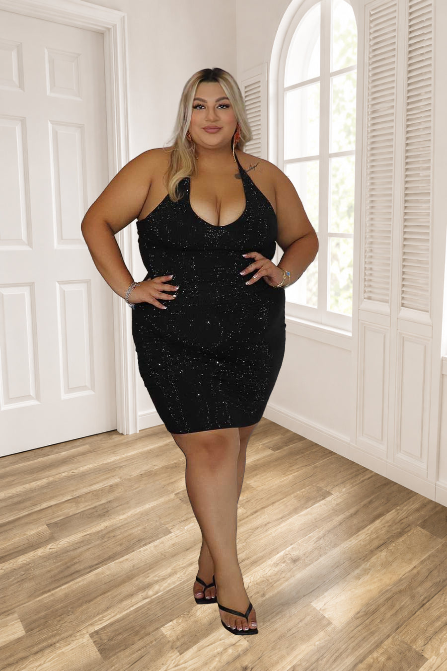 Bianca Plus Size Sparkle Mini Dress | Divas Fashion Boutique
