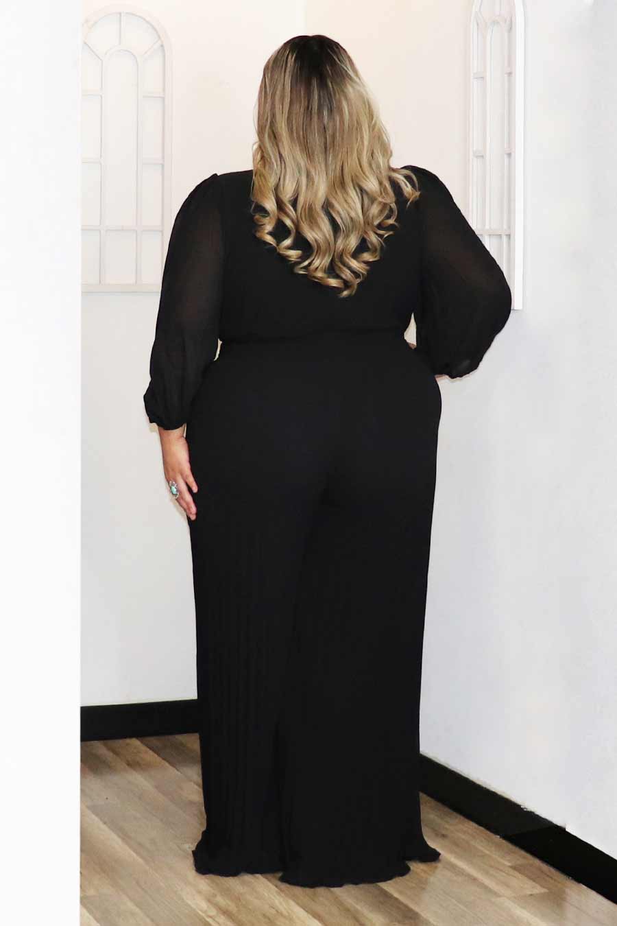 Renata Pleated Jumpsuit Divas Plus Boutique