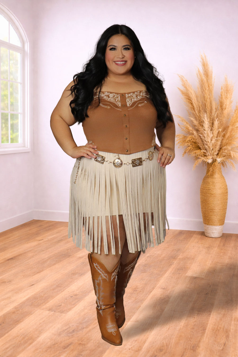 Plus Size Western Embroidered Corset Top | Divas Fashion Boutique