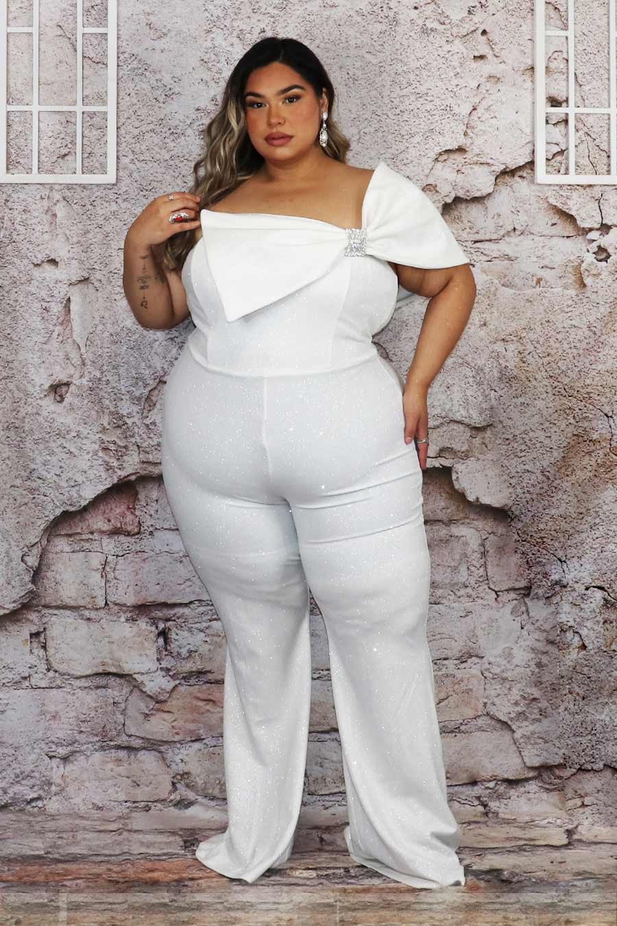 Tania Glittery Jumpsuit Divas Plus Boutique
