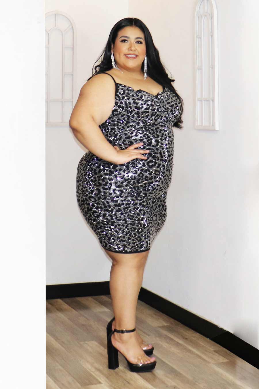 Vera Rhinestone Cowl Neck Dress Divas Plus Boutique