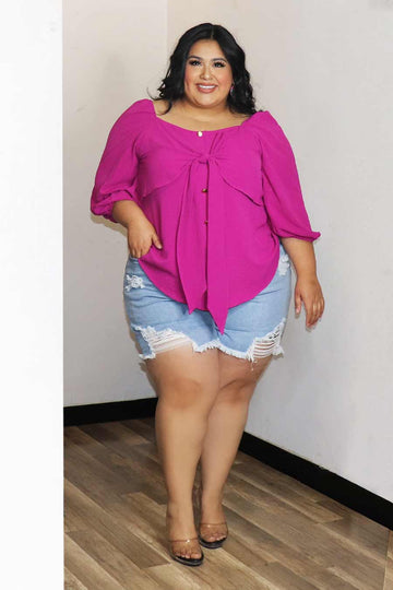 Ma Off Shoulder 3/4 Sleeve Top