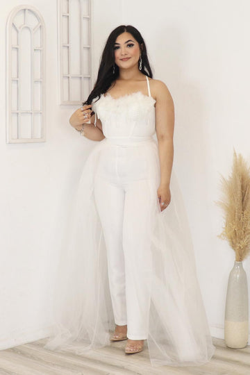 Aimee 3D Flower Tulle Corset Jumpsuit Divas Boutique