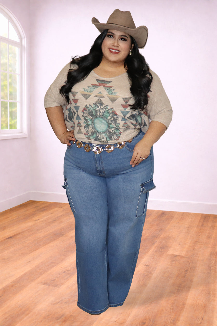 Plus Size High Waist Cargo Wide Leg Jeans | Divas Fashion Boutique