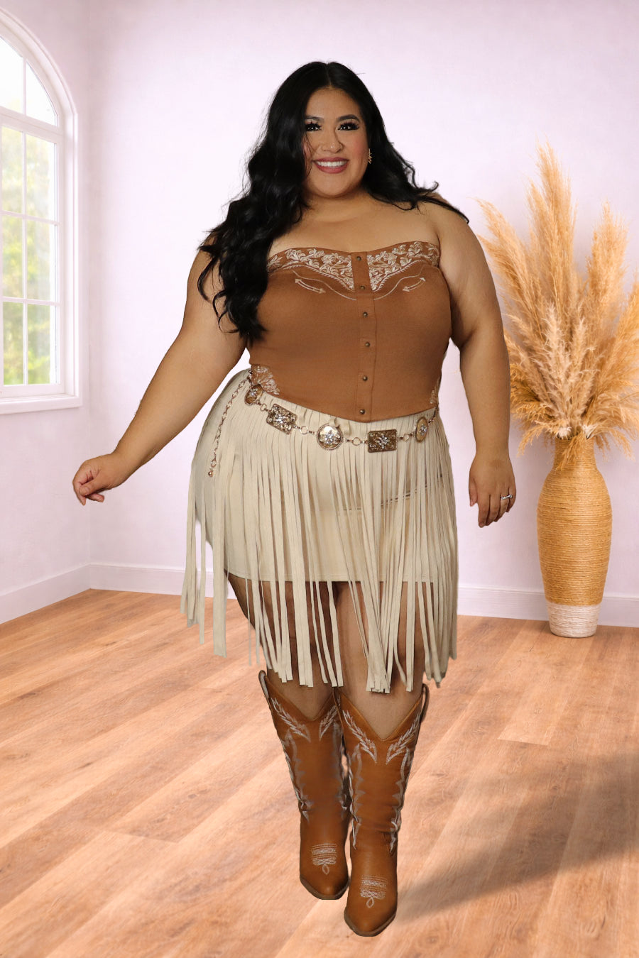 Plus Size Western Embroidered Corset Top | Divas Fashion Boutique