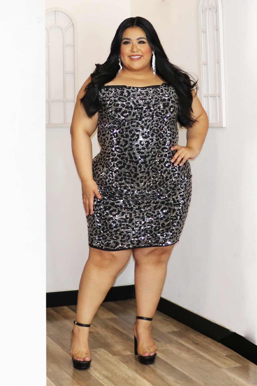 Vera Rhinestone Cowl Neck Dress Divas Plus Boutique