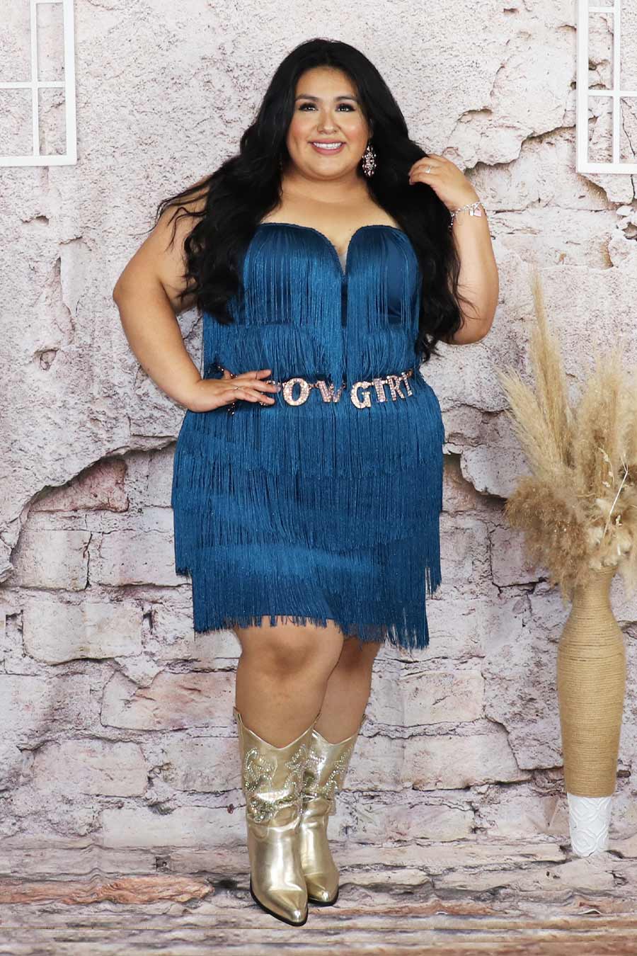 Itziar Fringe  Dress Divas Plus Boutique