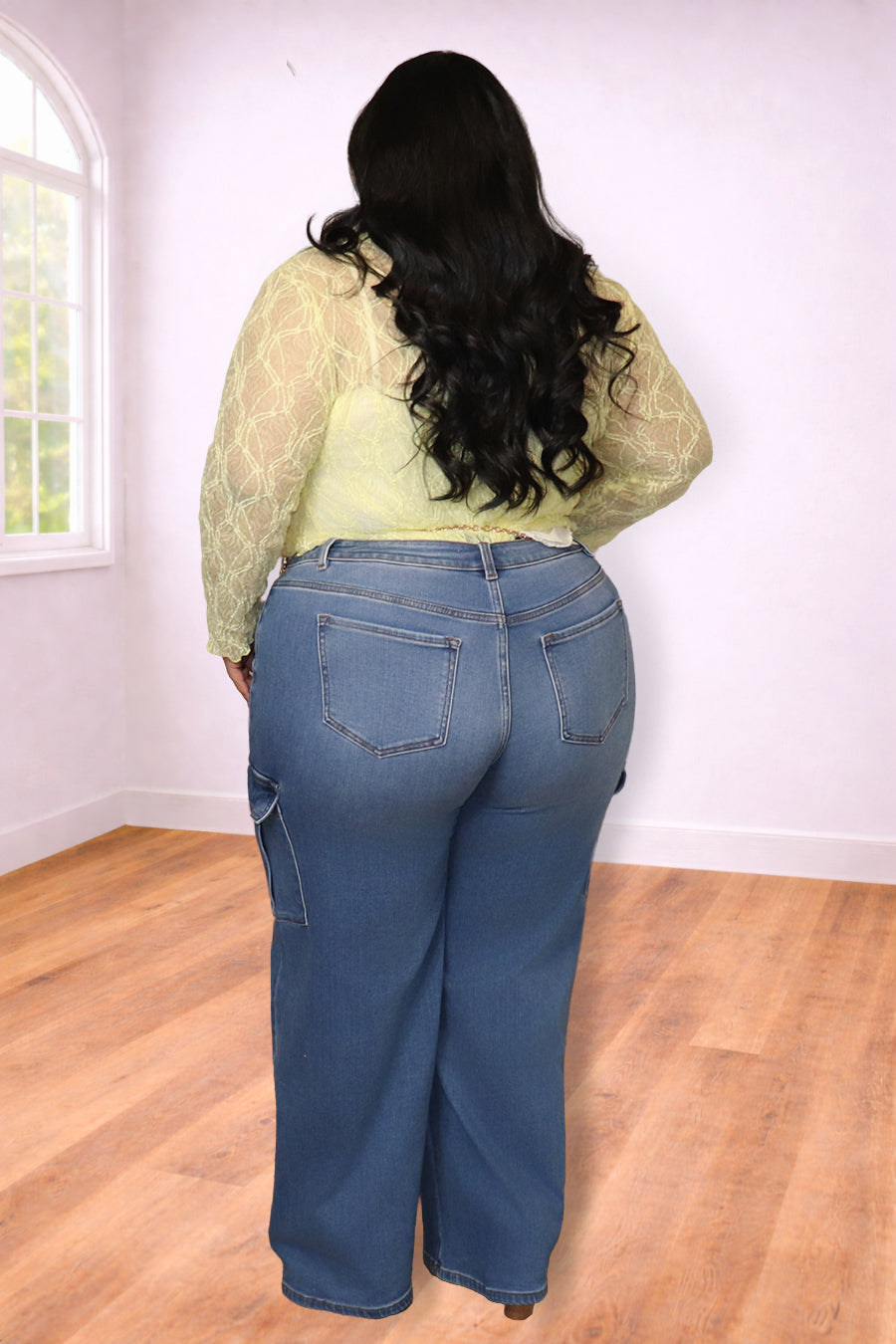 Plus Size Blush Lace Long Sleeve Blouse | Divas Fashion Boutique