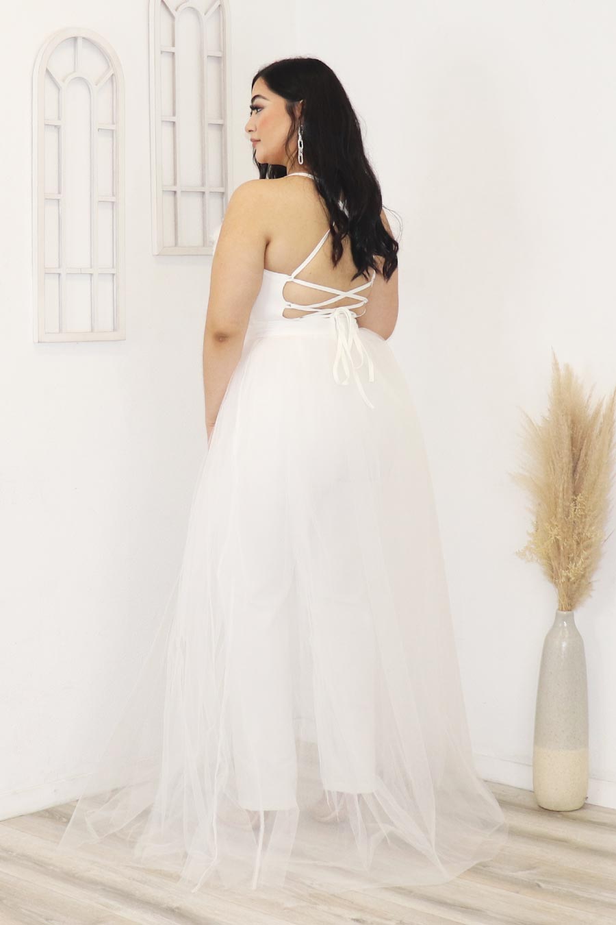 Aimee 3D Flower Tulle Corset Jumpsuit Divas Boutique