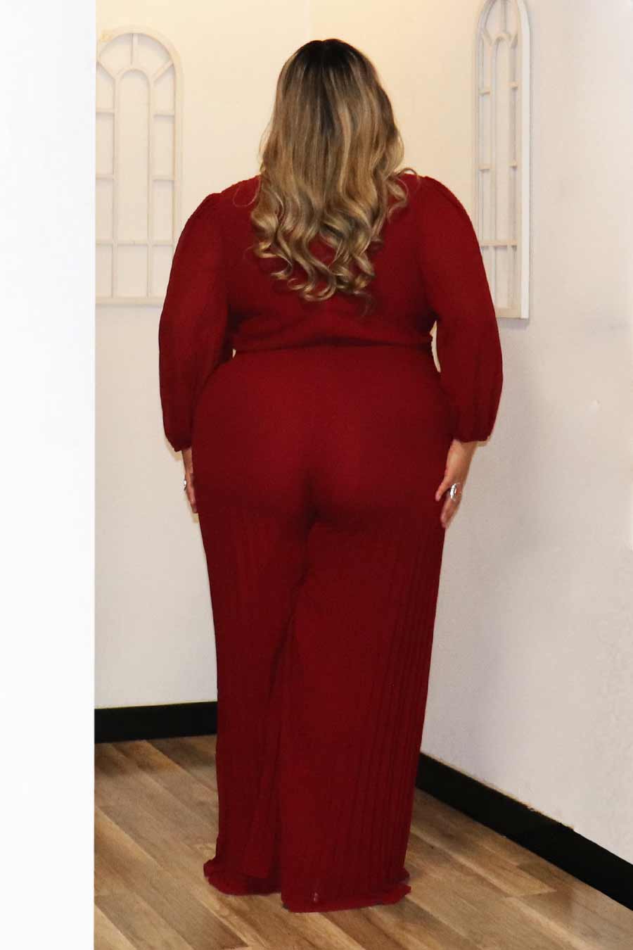 Renata Pleated Jumpsuit Divas Plus Boutique