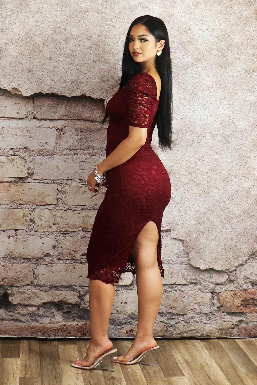 Dayanna Lace Midi Dress Divas Plus Boutique