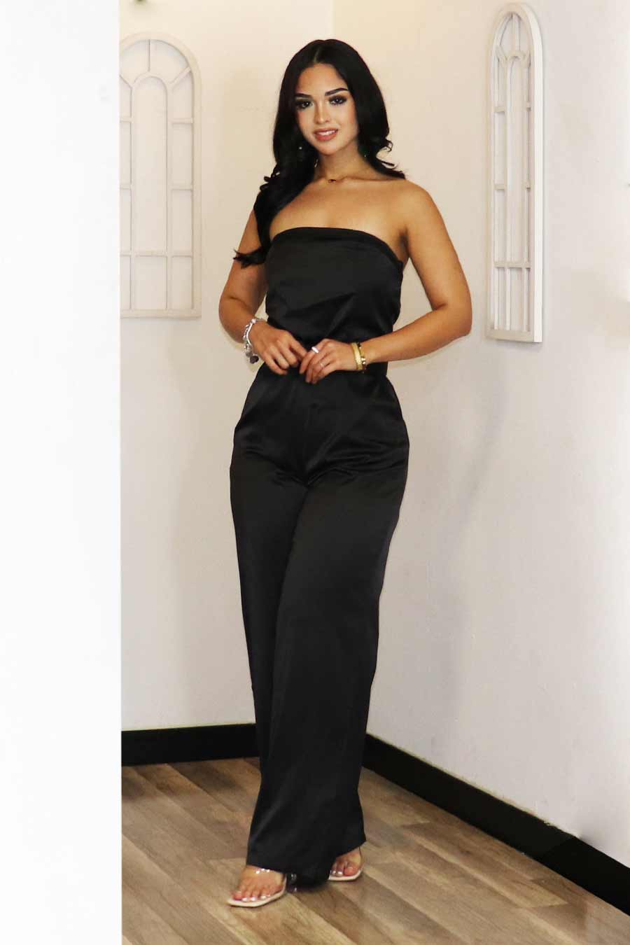 Cassie Strapless Jumpsuit Divas Plus Boutique