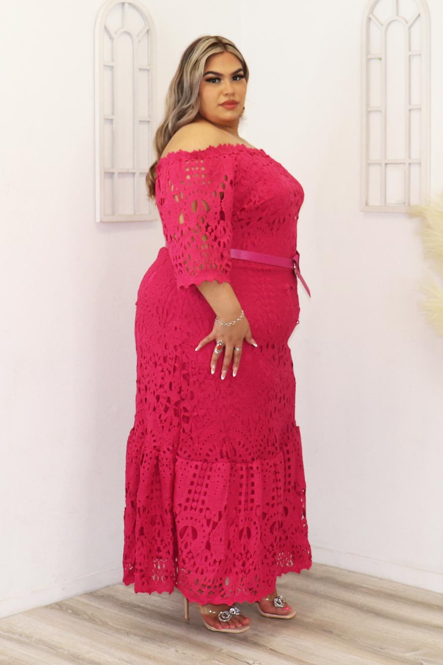 Arlene Off Shoulder Lace Dress Divas Boutique