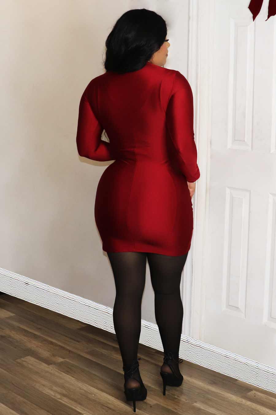 Amarine Long Sleeve Mini Dress Divas Plus Boutique