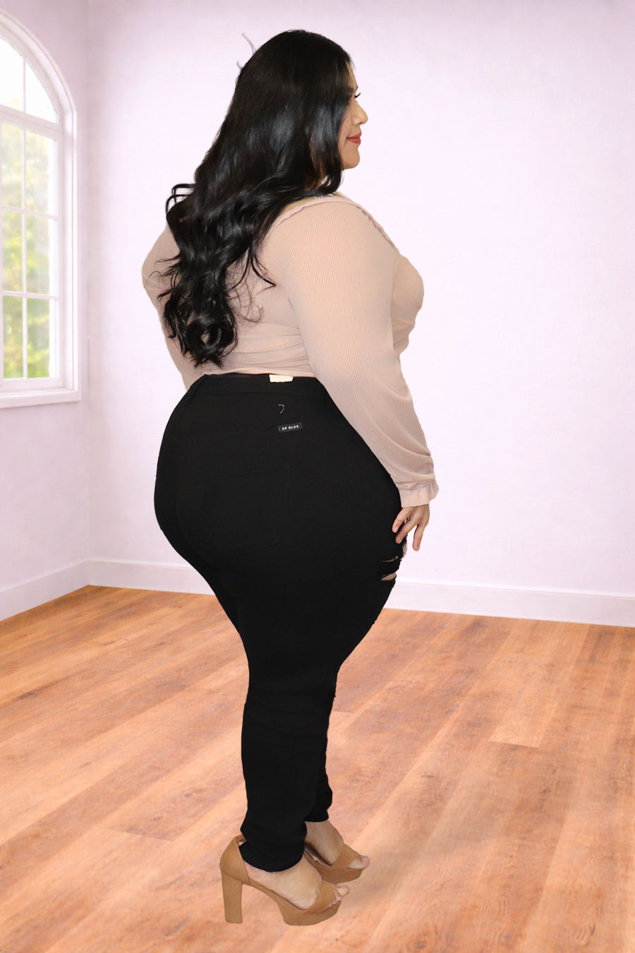Plus Size Ruched Mesh Sleeve Top | Divas Fashion Boutique