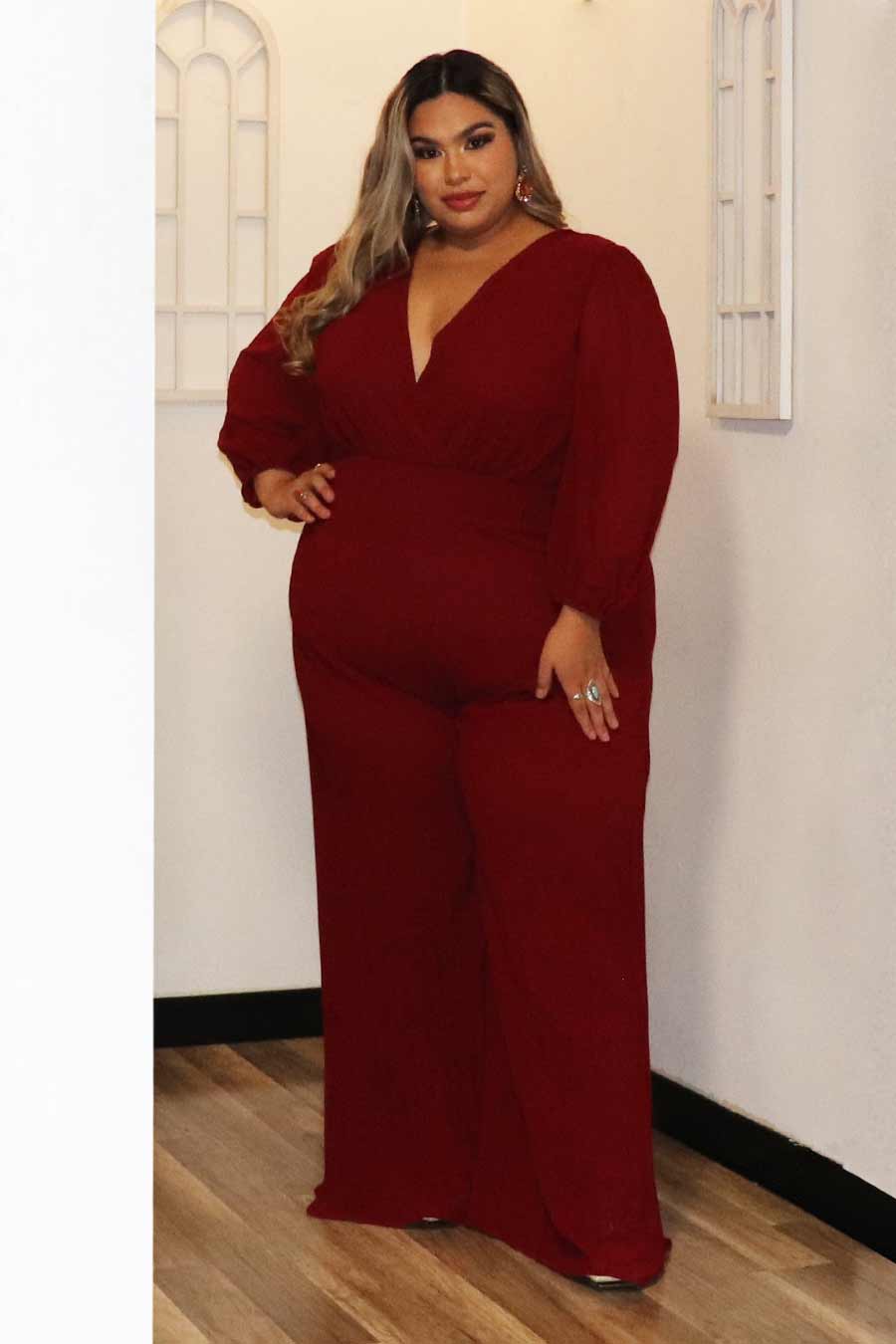 Renata Pleated Jumpsuit Divas Plus Boutique