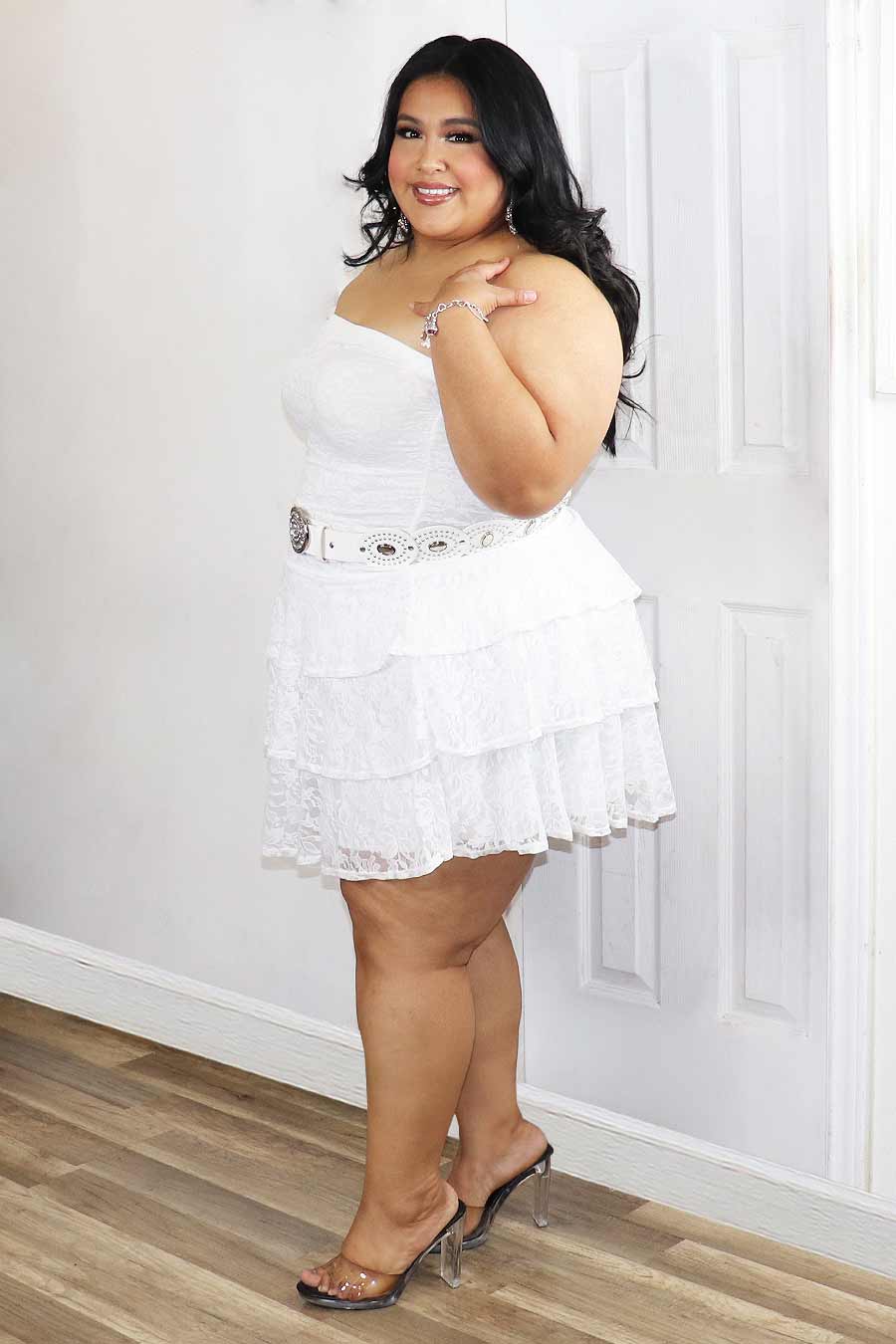 Lucero Strapless Lace Dress Divas Plus Boutique