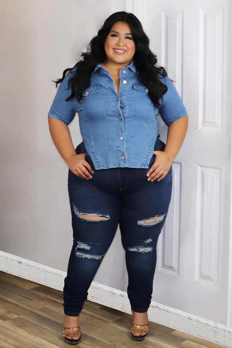 Evany Denim Top Divas Plus