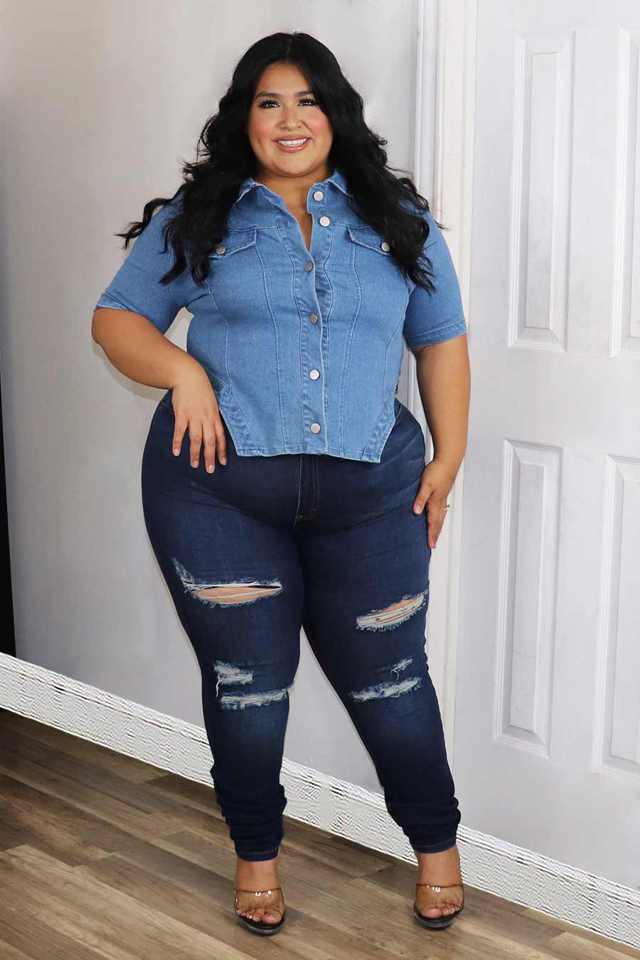 Evany Denim Top Divas Plus