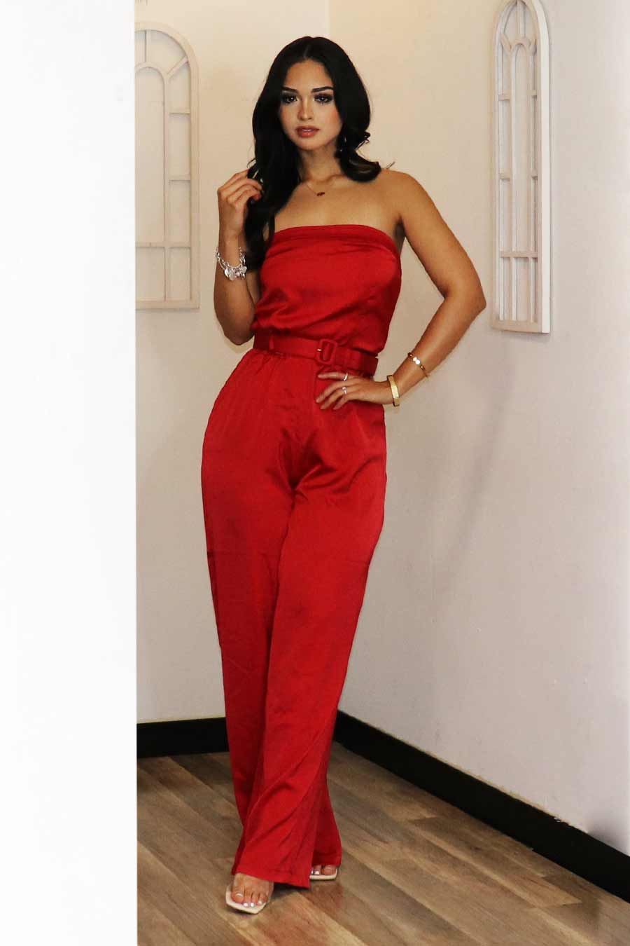 Cassie Strapless Jumpsuit Divas Plus Boutique