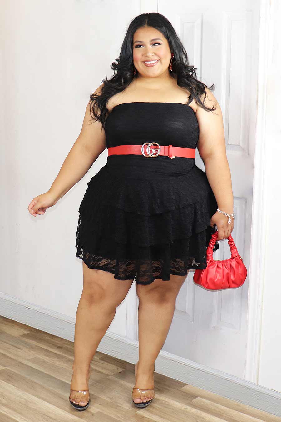 Lucero Strapless Lace Dress Divas Plus Boutique