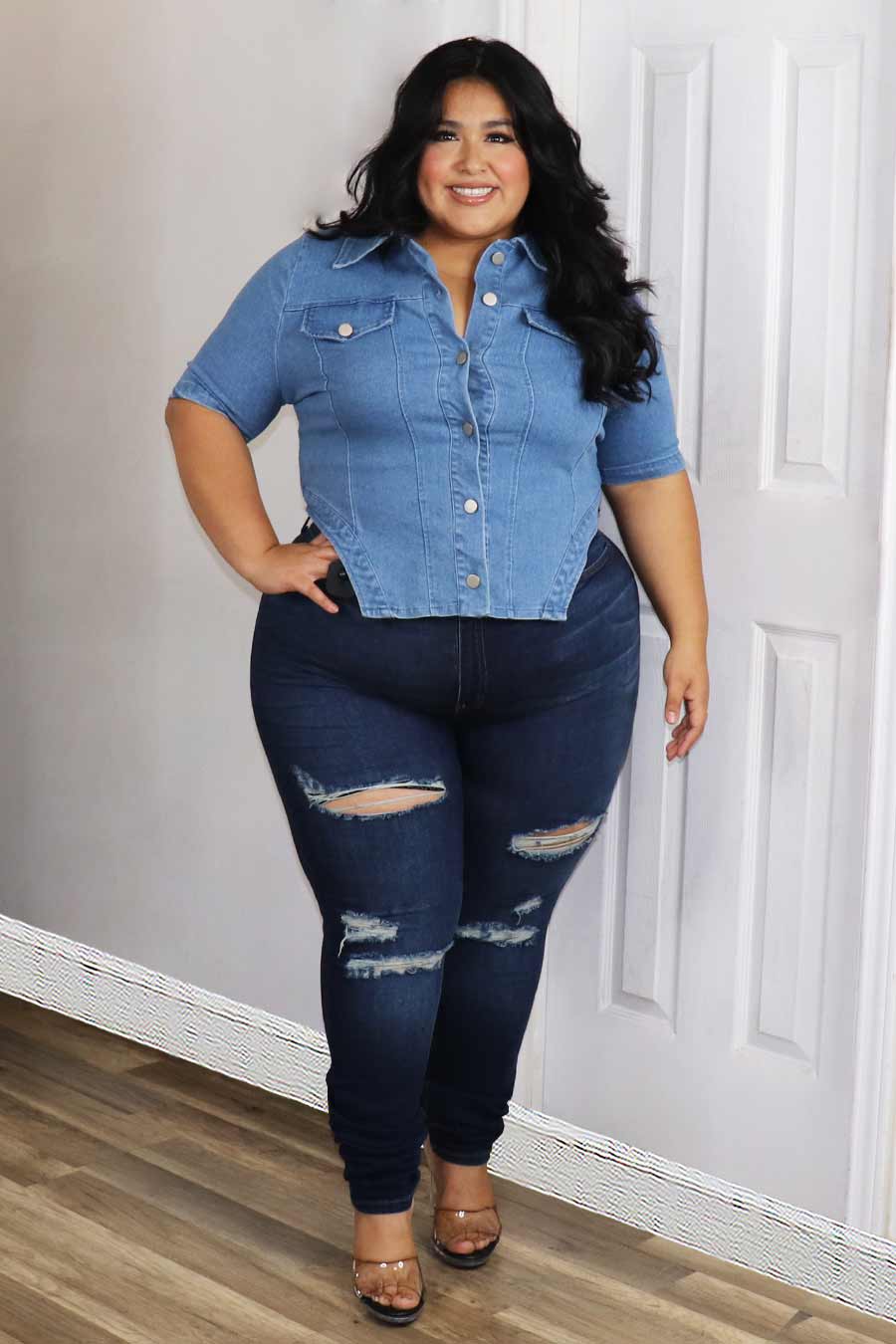 Evany Denim Top Divas Plus