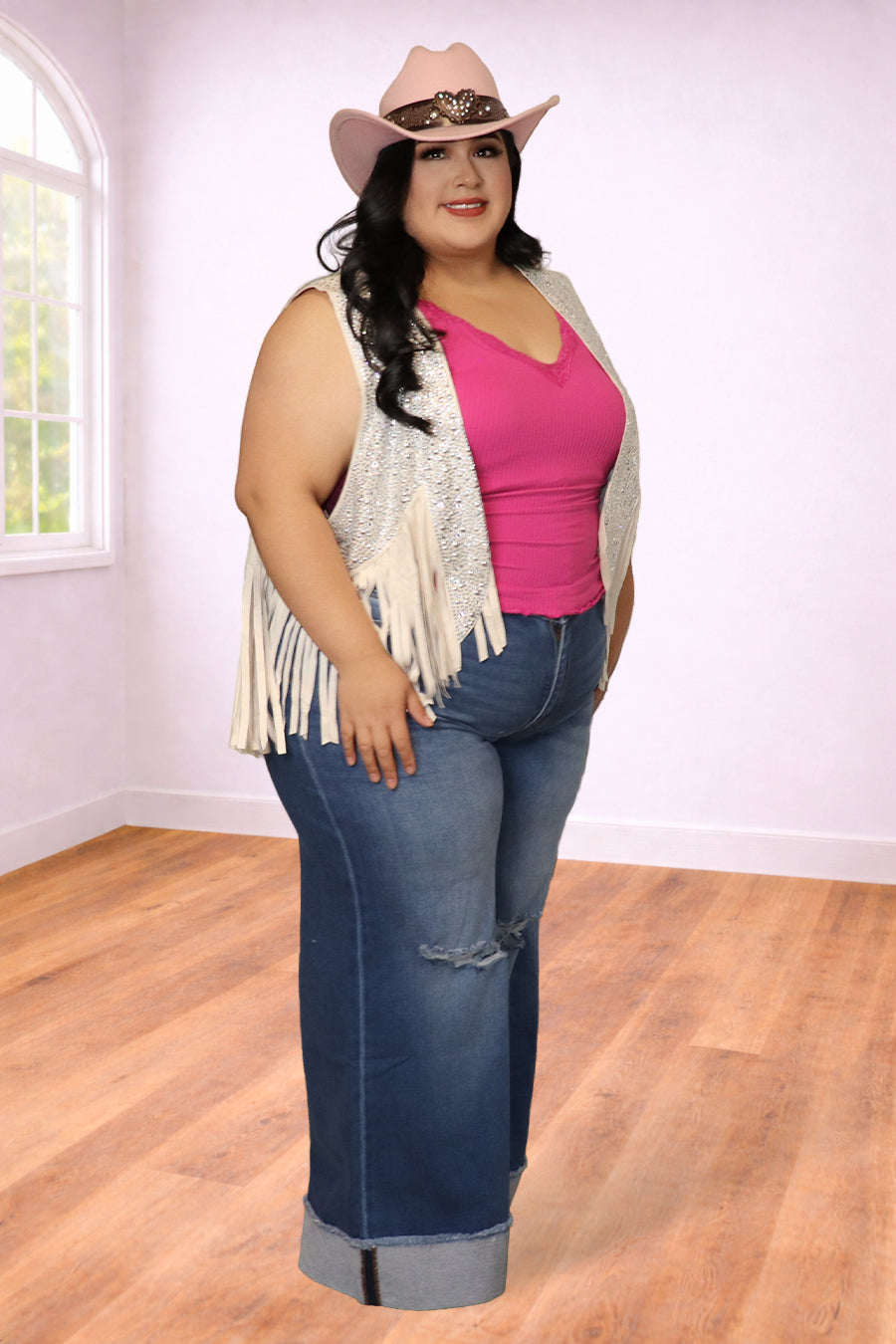 Plus Size Fringe Sequin Western Vest | Divas Fashion Boutique