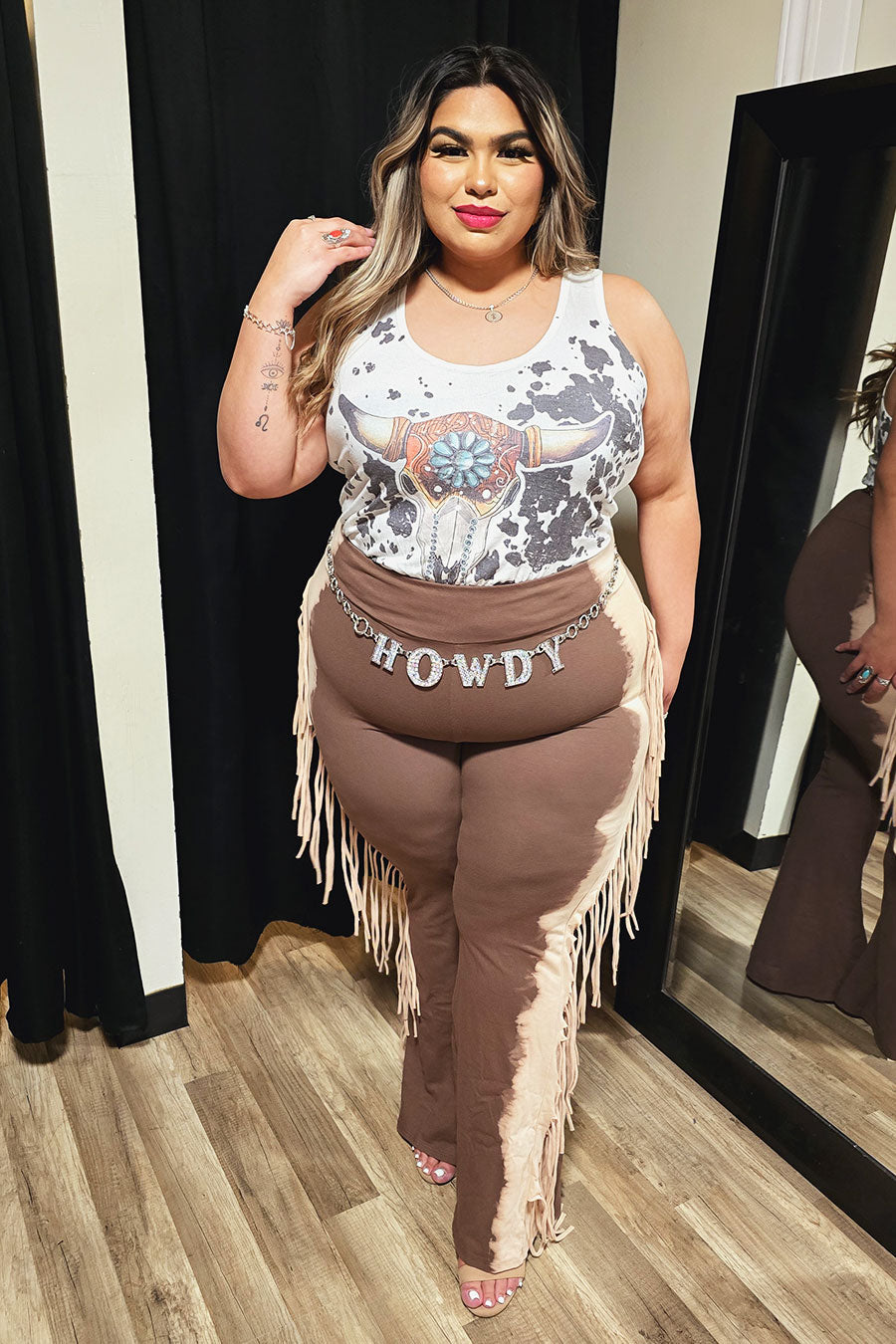 Arcely Fringed Flare Pants