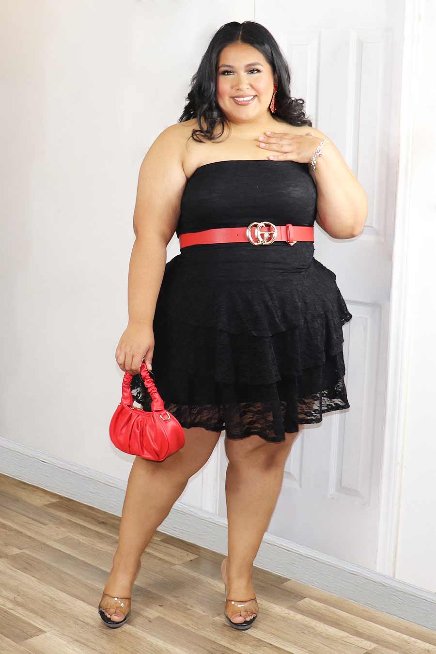 Lucero Strapless Lace Dress Divas Plus Boutique