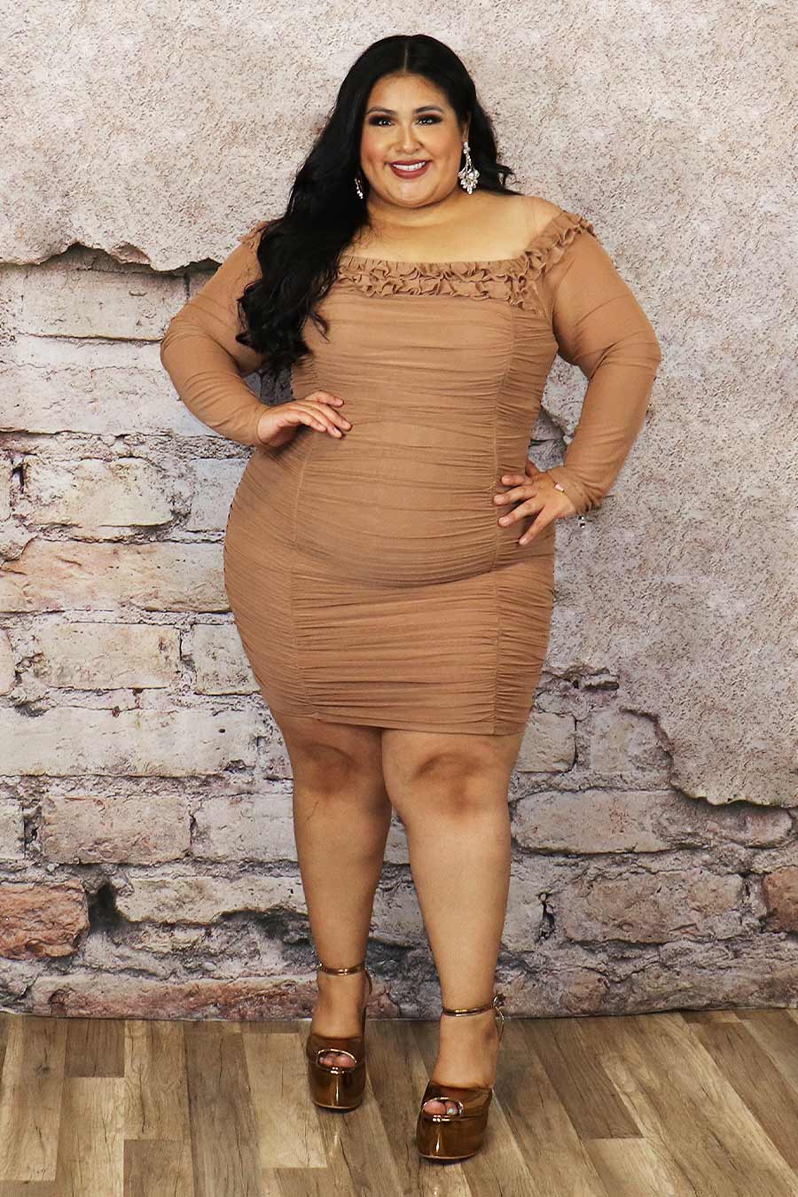 Beatrice Long Sleeve Dress Divas Plus Boutique