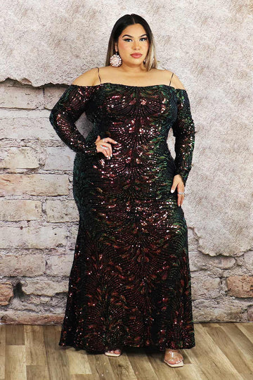 Clarissa  Sequence Dress Divas Plus Boutique