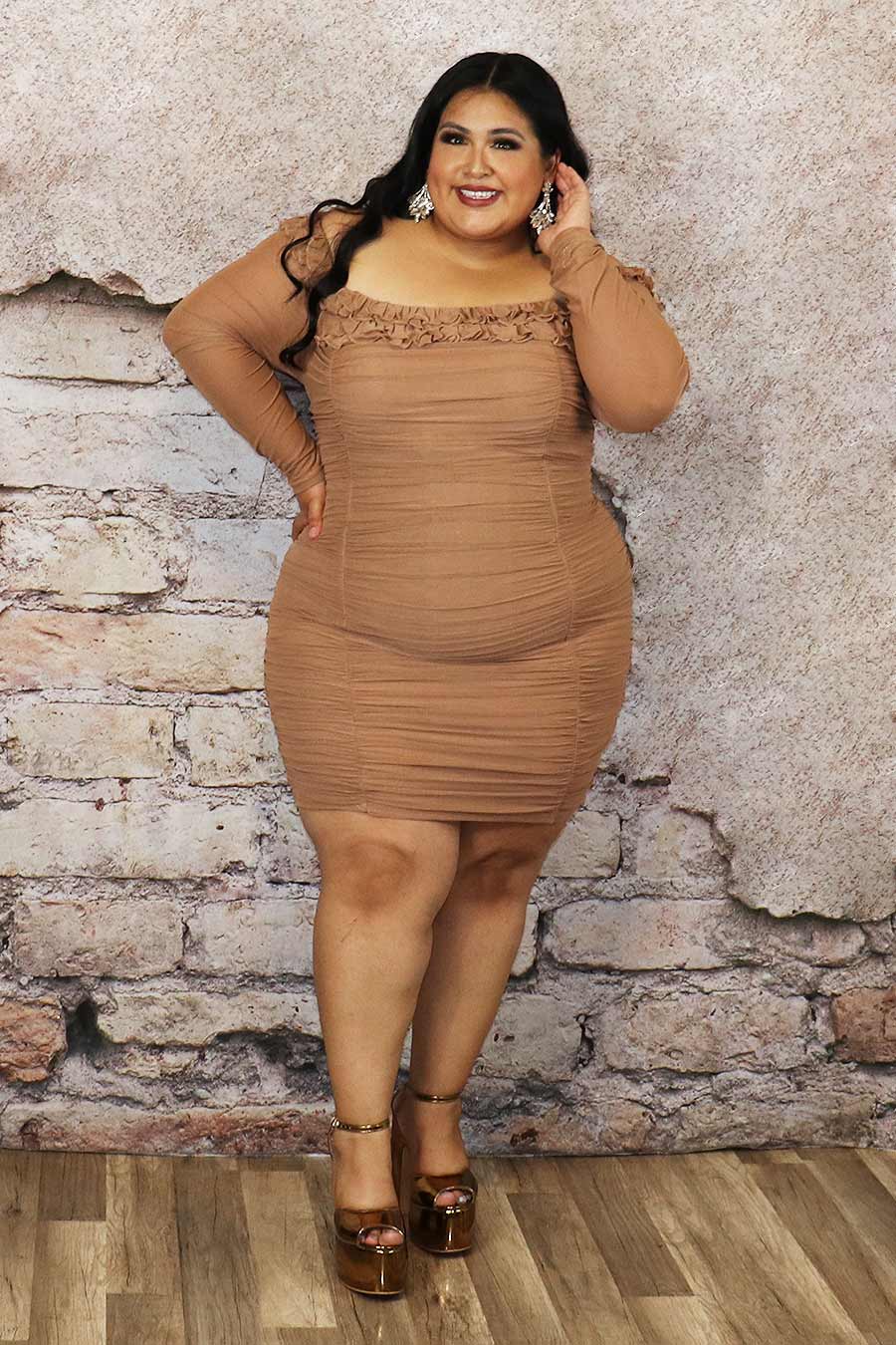 Beatrice Long Sleeve Dress Divas Plus Boutique