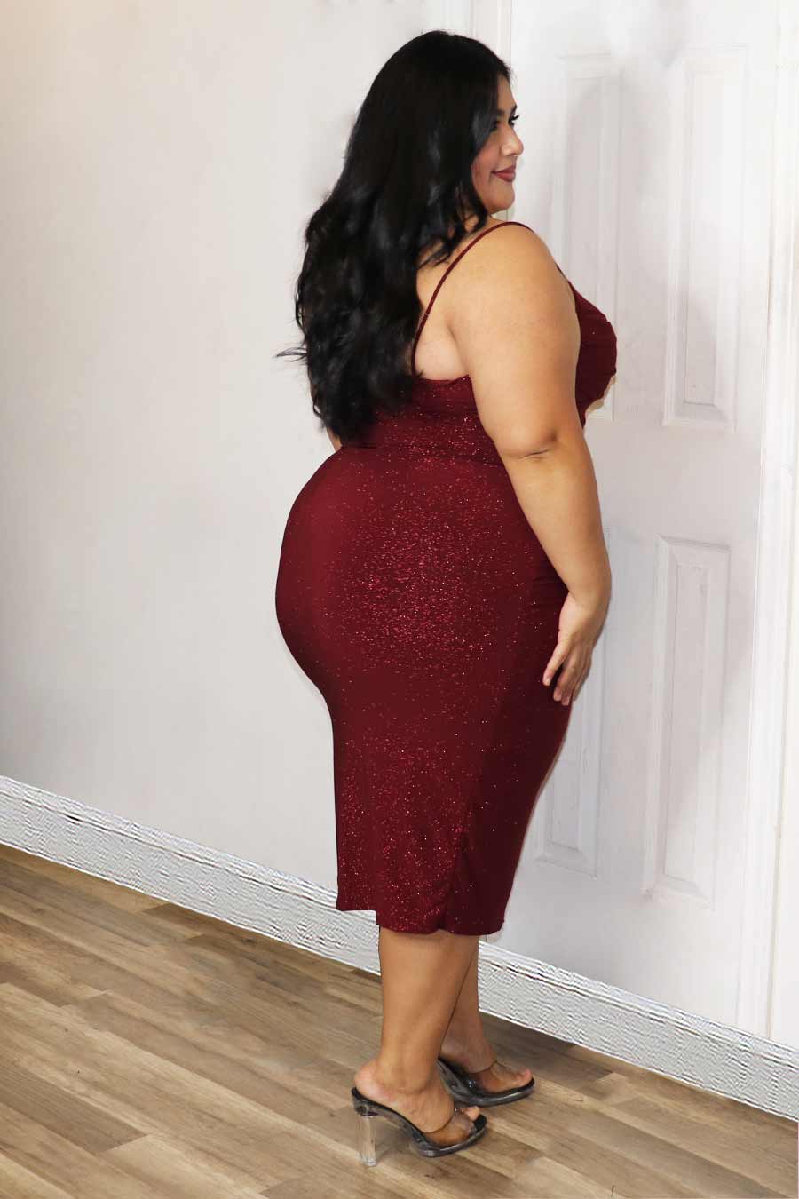 Sandra Glittery Midi Dress Divas Boutique