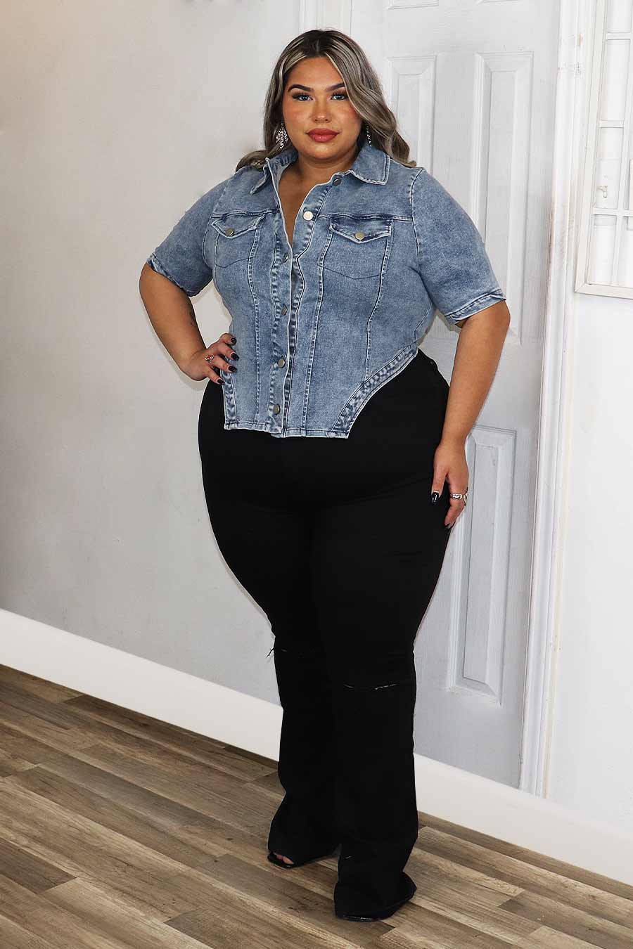Evany Denim Top Divas Plus