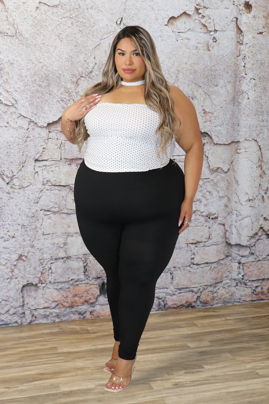 Plus Size Polka Dot Choker Top | Divas Fashion Boutique