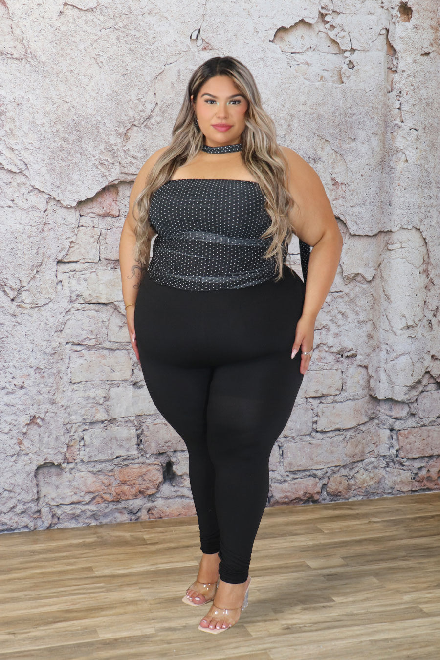 Plus Size Polka Dot Choker Top | Divas Fashion Boutique