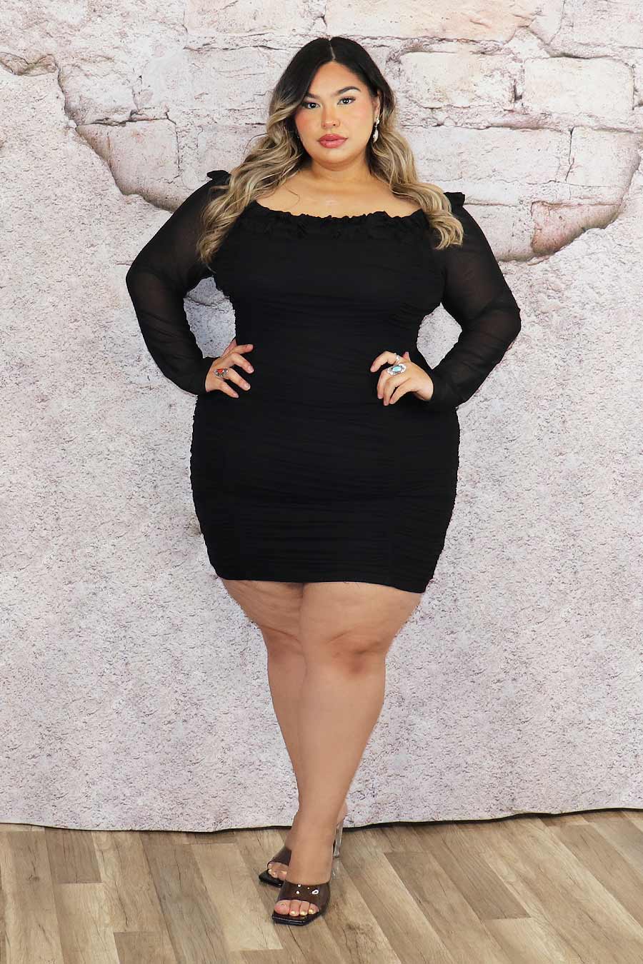 Beatrice Long Sleeve Dress Divas Plus Boutique
