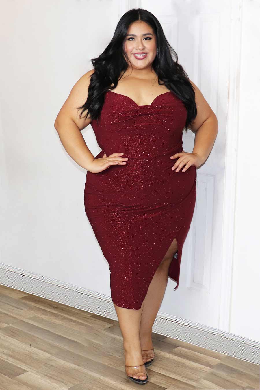 Sandra Glittery Midi Dress Divas Boutique