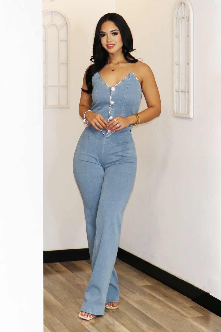 Gaeli Strapless Jumpsuit Divas Plus Boutique