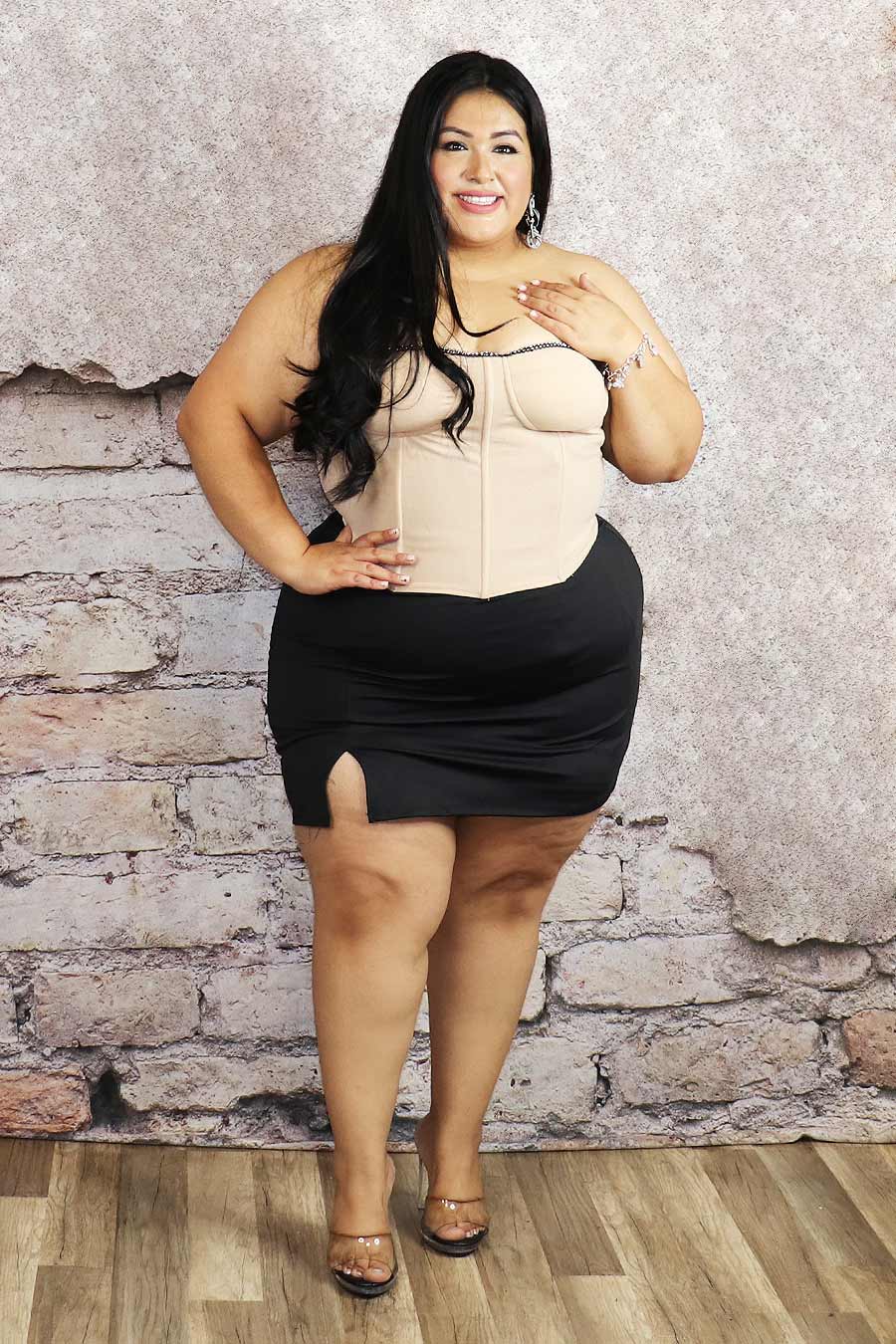 Nydia Corset With Rhinestone Trim Divas Plus