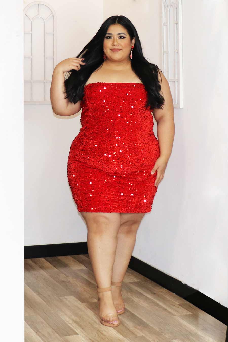 Zuia Strapless Velvet Dress Divas Plus