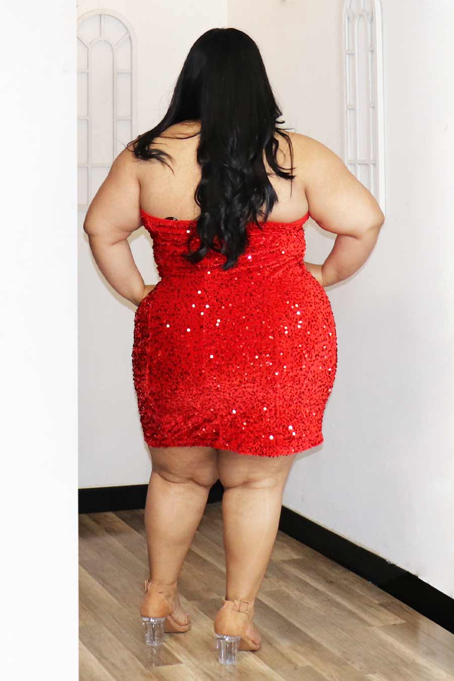 Zuia Strapless Velvet Dress Divas Plus