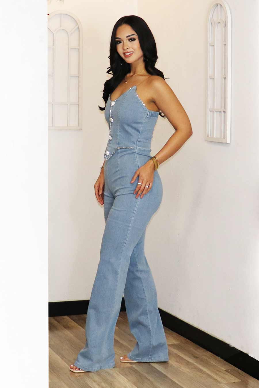 Gaeli Strapless Jumpsuit Divas Plus Boutique